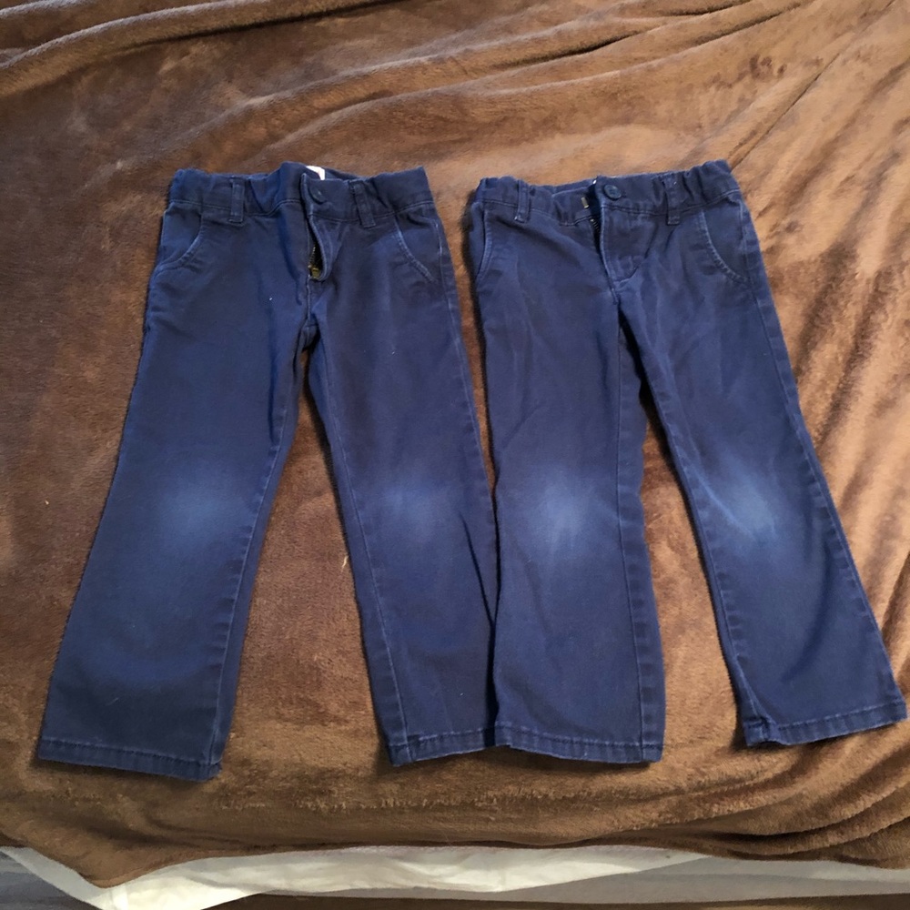 2 pair cat and jack navy uniform pants
